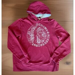 Ralph Lauren Denim & Supply Hoodie - Mens Large Red RL‑1967 Indian Chief Graphic
